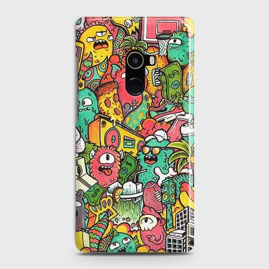 Xiaomi Mi Mix 2 Cover - Matte Finish - Candy Colors Trendy Sticker Collage Printed Hard Case with Life Time Colors Guarantee