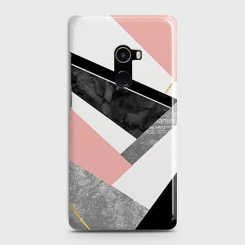 Xiaomi Mi Mix 2 Cover - Matte Finish - Geometric Luxe Marble Trendy Printed Hard Case with Life Time Colors Guarantee