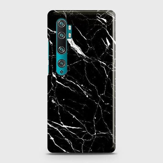 Xiaomi Mi Note 10 Cover - Trendy Black Marble Printed Hard Case with Life Time Colors Guarantee