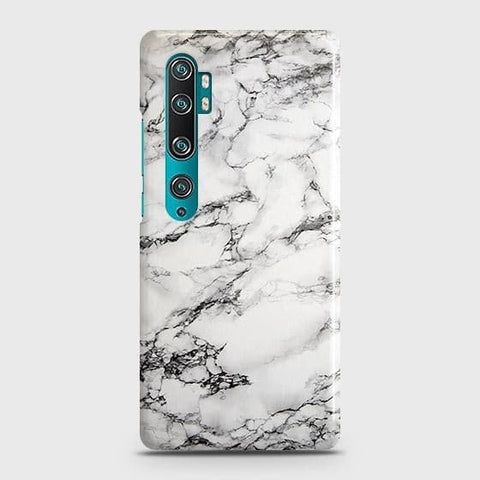 Xiaomi Mi Note 10 Cover - Matte Finish - Trendy Mysterious White Marble Printed Hard Case with Life Time Colors Guarantee