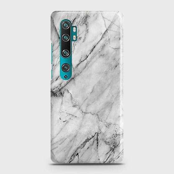 Xiaomi Mi Note 10 Cover - Matte Finish - Trendy White Floor Marble Printed Hard Case with Life Time Colors Guarantee - D2