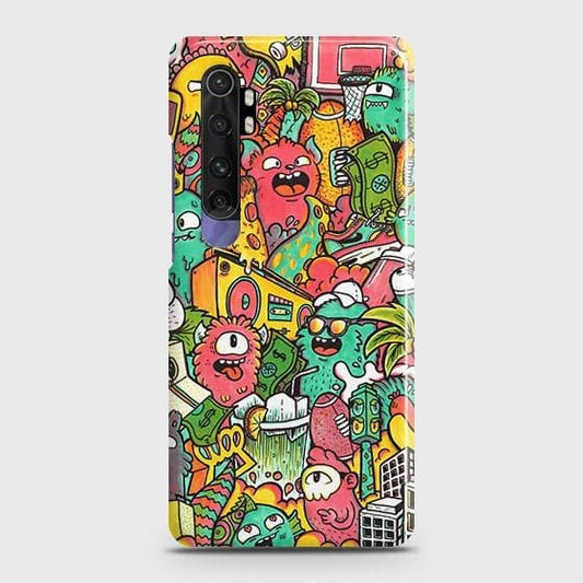 Xiaomi Mi Note 10 Lite Cover ( Some Extra Space in Camera Hole) - Matte Finish - Candy Colors Trendy Sticker collage Printed Hard Case with Life Time Colors Guarantee