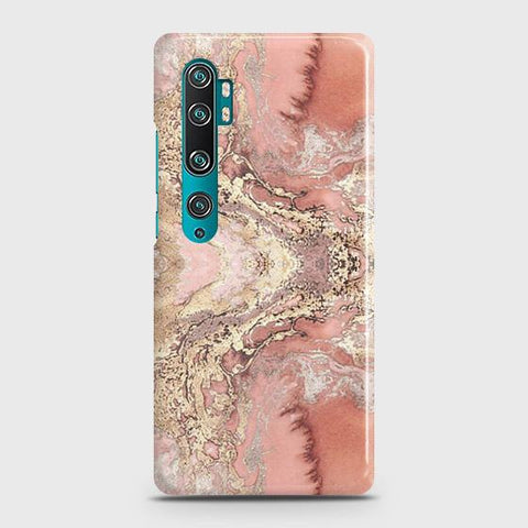 Xiaomi Mi Note 10 Pro Cover - Trendy Chic Rose Gold Marble Printed Hard Case with Life Time Colors Guarantee