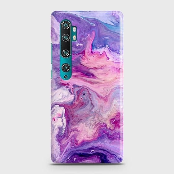 Xiaomi Mi Note 10 Pro Cover - Chic Blue Liquid Marble Printed Hard Case with Life Time Colors Guarantee