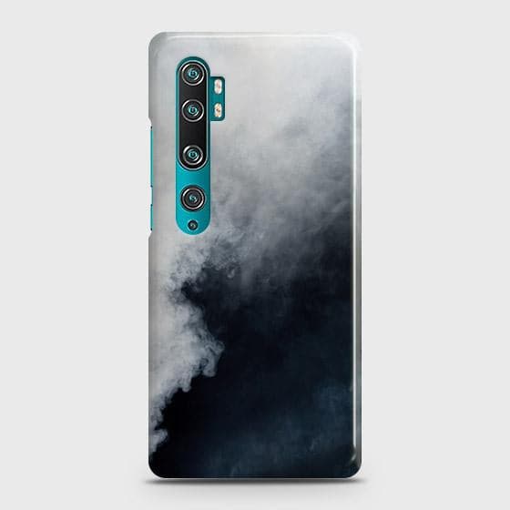 Xiaomi Mi Note 10 Pro Cover - Matte Finish - Trendy Misty White and Black Marble Printed Hard Case with Life Time Colors Guarantee