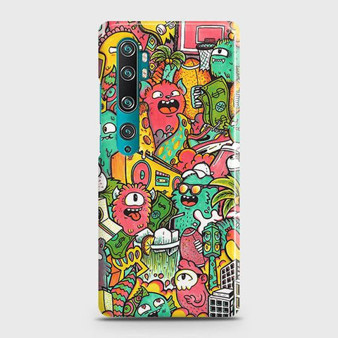 Xiaomi Mi Note 10 Pro Cover - Matte Finish - Candy Colors Trendy Sticker Collage Printed Hard Case with Life Time Colors Guarantee