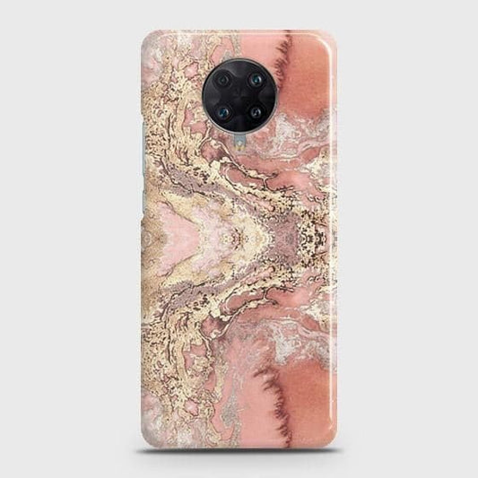 Xiaomi Poco F2 Pro Cover - Trendy Chic Rose Gold Marble Printed Hard Case with Life Time Colors Guarantee