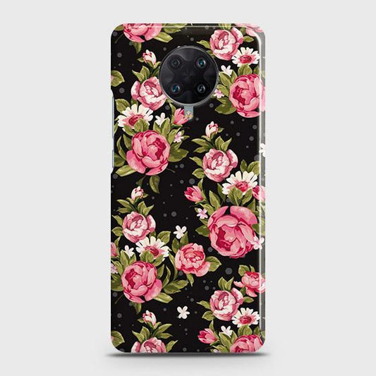 Xiaomi Poco F2 Pro Cover - Trendy Pink Rose Vintage Flowers Printed Hard Case with Life Time Colors Guarantee