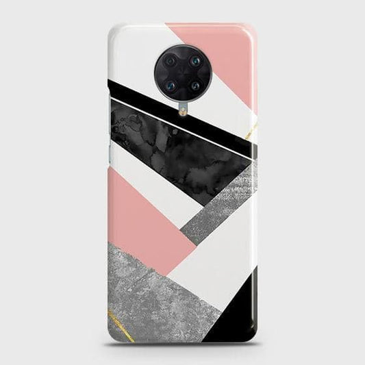 Xiaomi Poco F2 Pro Cover - Matte Finish - Geometric Luxe Marble Trendy Printed Hard Case with Life Time Colors Guarantee