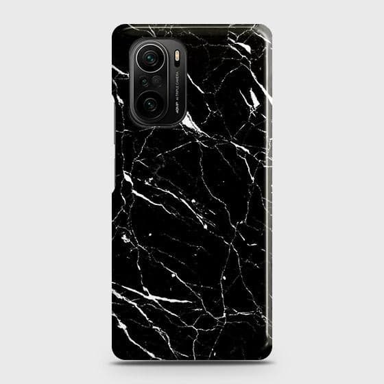 Xiaomi Poco F3 Cover - Trendy Black Marble Printed Hard Case with Life Time Colors Guarantee