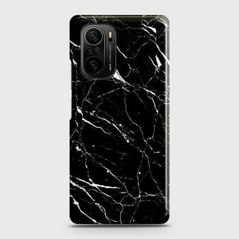 Xiaomi Poco F3 Cover - Trendy Black Marble Printed Hard Case with Life Time Colors Guarantee