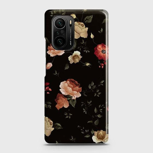 Xiaomi Poco F3 Cover - Matte Finish - Dark Rose Vintage Flowers Printed Hard Case with Life Time Colors GuaranteeB(52)