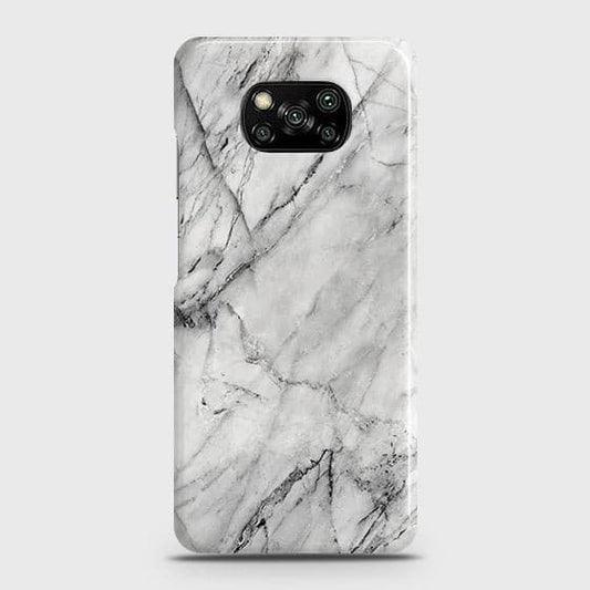Xiaomi Poco X3 Pro Cover - Matte Finish - Trendy White Marble Printed Hard Case with Life Time Colors Guarantee