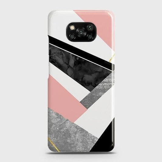 Xiaomi Poco X3 Pro Cover - Matte Finish - Geometric Luxe Marble Trendy Printed Hard Case with Life Time Colors Guarantee