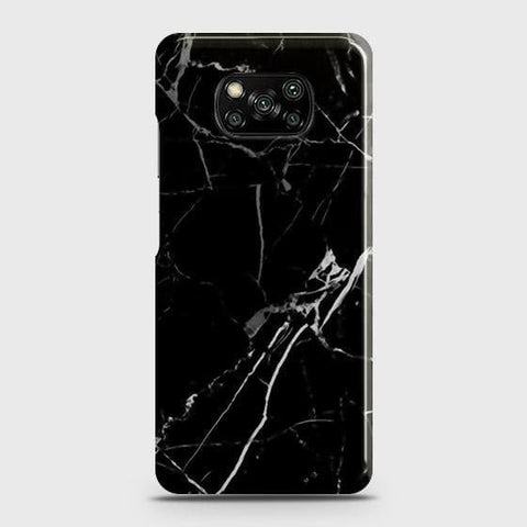 Xiaomi Poco X3 Cover - Black Modern Classic Marble Printed Hard Case with Life Time Colors Guarantee