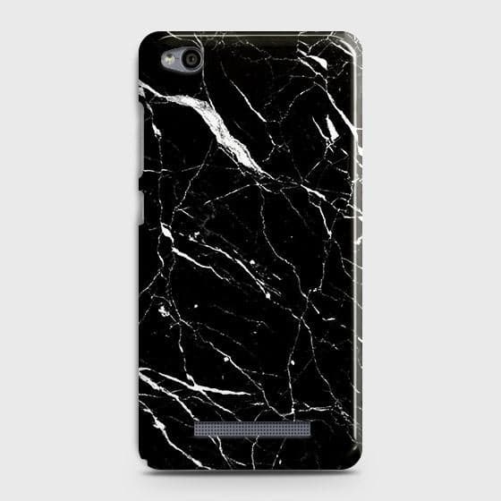 Xiaomi Redmi 4A Cover - Trendy Black Marble Printed Hard Case with Life Time Colors Guarantee