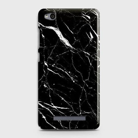Xiaomi Redmi 4A Cover - Trendy Black Marble Printed Hard Case with Life Time Colors Guarantee