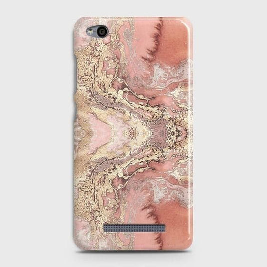 Xiaomi Redmi 4A Cover - Trendy Chic Rose Gold Marble Printed Hard Case with Life Time Colors Guarantee