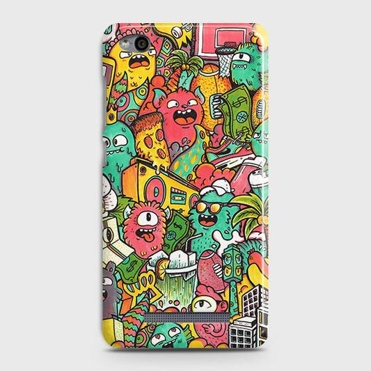 Xiaomi Redmi 4A Cover - Matte Finish - Candy Colors Trendy Sticker Collage Printed Hard Case with Life Time Colors Guarantee