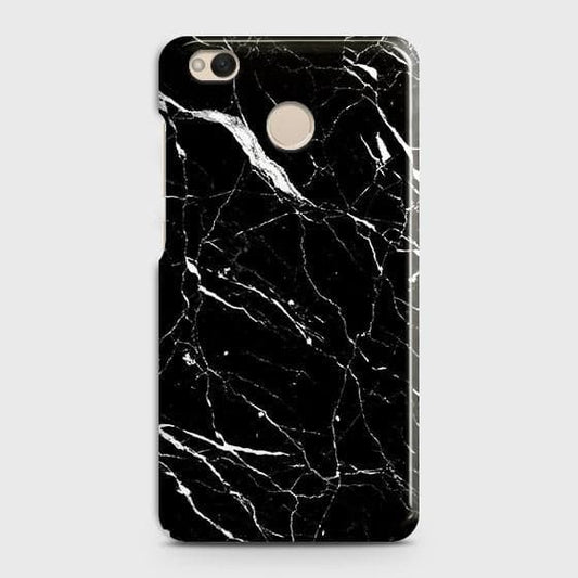 Xiaomi Redmi 4 / 4X Cover - Trendy Black Marble Printed Hard Case with Life Time Colors Guarantee