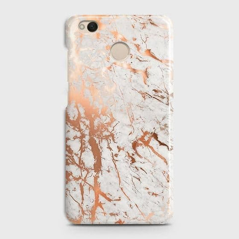 Xiaomi Redmi 4 / 4X Cover - In Chic Rose Gold Chrome Style Printed Hard Case with Life Time Colors Guarantee