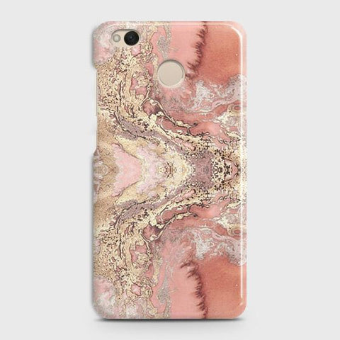 Xiaomi Redmi 4 / 4X Cover - Trendy Chic Rose Gold Marble Printed Hard Case with Life Time Colors Guarantee