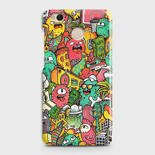 Xiaomi Redmi 4 / 4X Cover - Matte Finish - Candy Colors Trendy Sticker Collage Printed Hard Case with Life Time Colors Guarantee