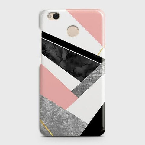 Xiaomi Redmi 4 / 4X Cover - Matte Finish - Geometric Luxe Marble Trendy Printed Hard Case with Life Time Colors Guarantee