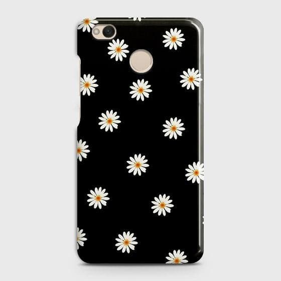 Xiaomi Redmi 4 / 4X Cover - Matte Finish - White Bloom Flowers with Black Background Printed Hard Case with Life Time Colors Guarantee
