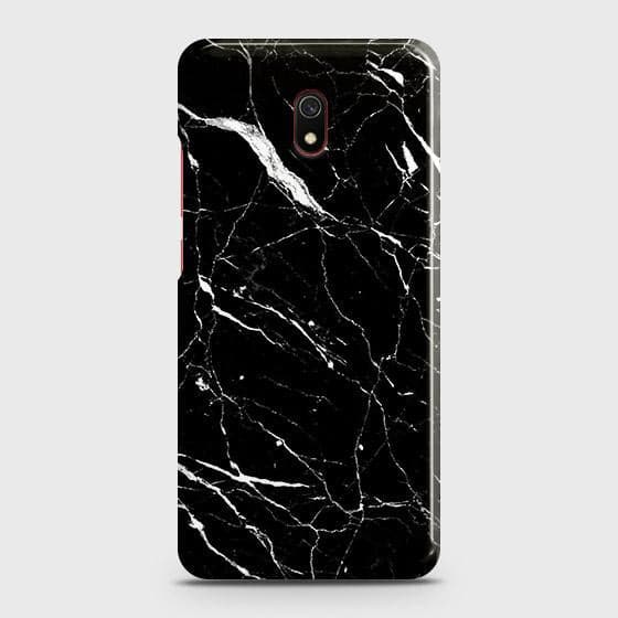 Xiaomi Redmi 8A Cover - Trendy Black Marble Printed Hard Case with Life Time Colors Guarantee