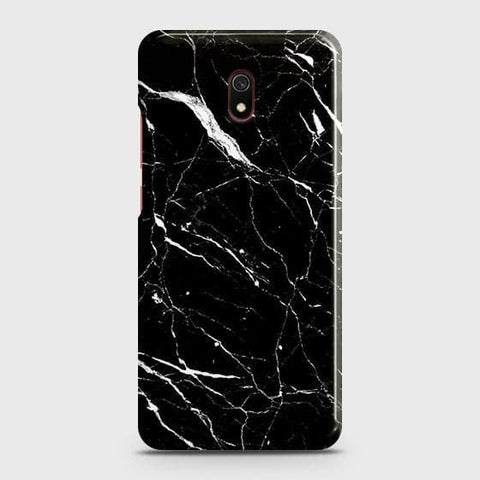 Xiaomi Redmi 8A Cover - Trendy Black Marble Printed Hard Case with Life Time Colors Guarantee