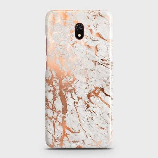 Xiaomi Redmi 8A Cover - In Chic Rose Gold Chrome Style Printed Hard Case with Life Time Colors Guarantee