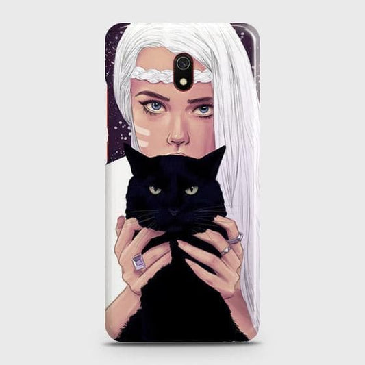 Xiaomi Redmi 8A Cover - Trendy Wild Black Cat Printed Hard Case with Life Time Colors Guarantee