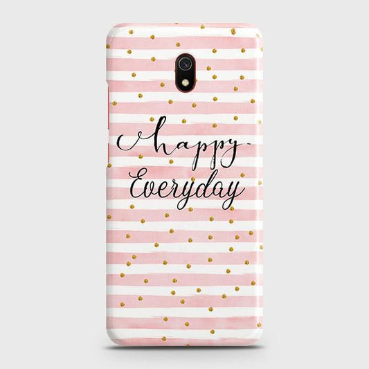 Xiaomi Redmi 8A Cover - Trendy Happy Everyday Printed Hard Case with Life Time Colors Guarantee