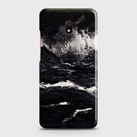 Xiaomi Redmi 8A Cover - Black Ocean Marble Trendy Printed Hard Case with Life Time Colors Guarantee