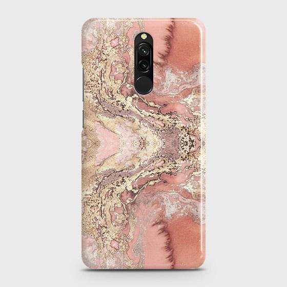 Xiaomi Redmi 8 Cover - Trendy Chic Rose Gold Marble Printed Hard Case with Life Time Colors Guarantee