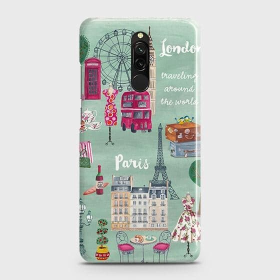 Xiaomi Redmi 8 Cover - Matte Finish - London, Paris, New York ModernPrinted Hard Case with Life Time Colors Guarantee