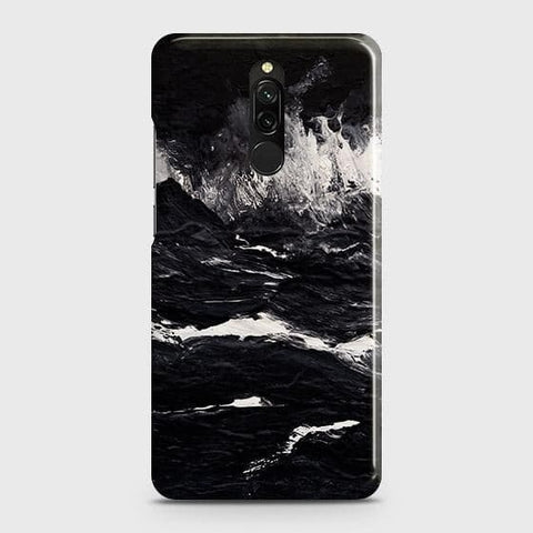 Xiaomi Redmi 8 Cover - Black Ocean Marble Trendy Printed Hard Case with Life Time Colors Guarantee