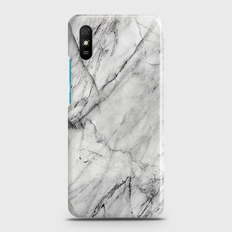 Xiaomi Redmi 9A Cover - Matte Finish - Trendy White Marble Printed Hard Case with Life Time Colors Guarantee