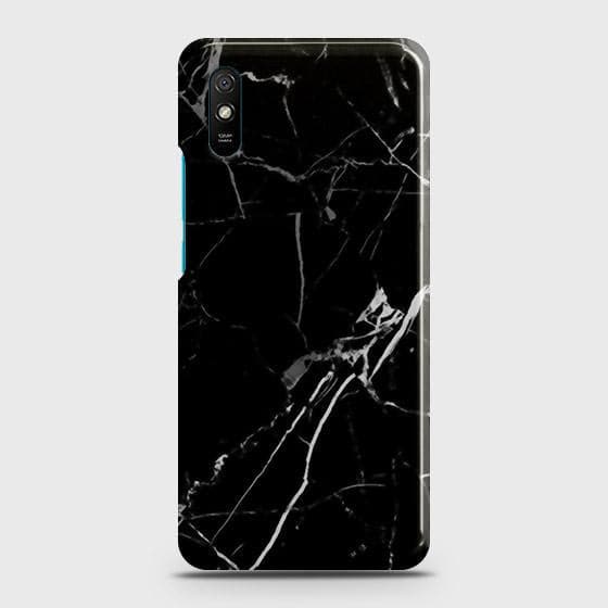 Xiaomi Redmi 9A Cover - Black Modern Classic Marble Printed Hard Case with Life Time Colors Guarantee