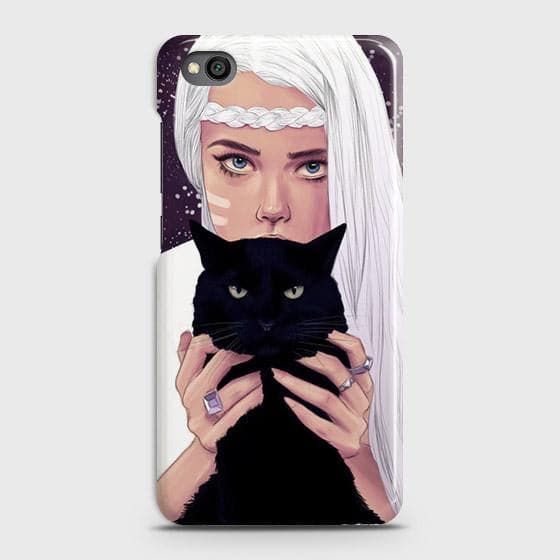 Xiaomi Redmi Go Cover - Trendy Wild Black Cat Printed Hard Case with Life Time Colors Guarantee