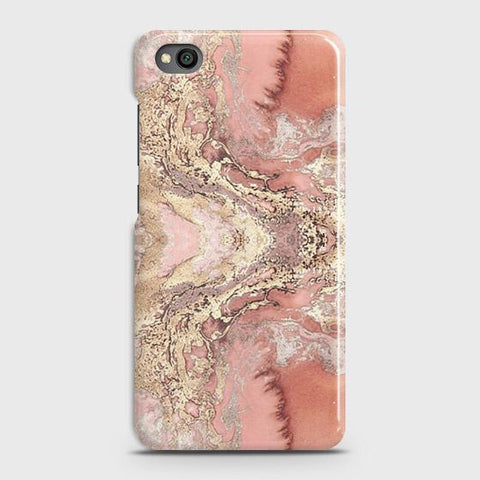 Xiaomi Redmi Go Cover - Trendy Chic Rose Gold Marble Printed Hard Case with Life Time Colors Guarantee