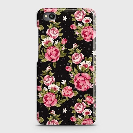 Xiaomi Redmi Go Cover - Trendy Pink Rose Vintage Flowers Printed Hard Case with Life Time Colors Guarantee b49