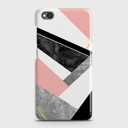 Xiaomi Redmi Go Cover - Matte Finish - Geometric Luxe Marble Trendy Printed Hard Case with Life Time Colors Guarantee