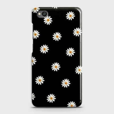 Xiaomi Redmi Go Cover - Matte Finish - White Bloom Flowers with Black Background Printed Hard Case with Life Time Colors Guarantee