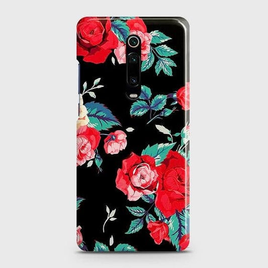Xiaomi Redmi K20 Cover - Luxury Vintage Red Flowers Printed Hard Case with Life Time Colors Guarantee