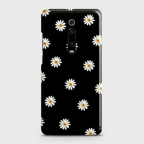 Xiaomi Redmi K20 Pro Cover - Matte Finish - White Bloom Flowers with Black Background Printed Hard Case with Life Time Colors Guarantee