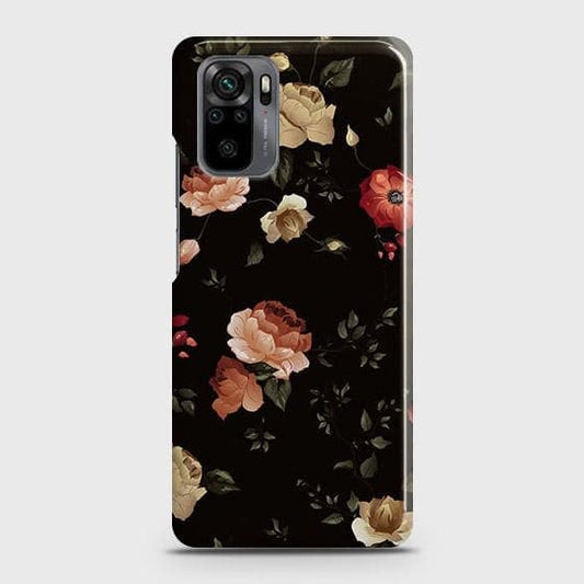 Xiaomi Redmi Note 10S Cover - Matte Finish - Dark Rose Vintage Flowers Printed Hard Case with Life Time Colors Guarantee