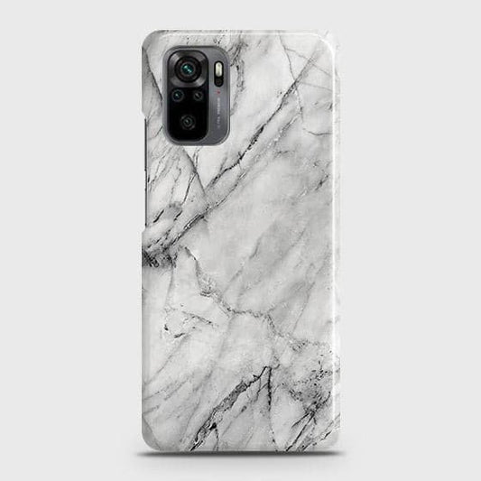Xiaomi Redmi Note 10S Cover - Matte Finish - Trendy White Marble Printed Hard Case with Life Time Colors Guarantee