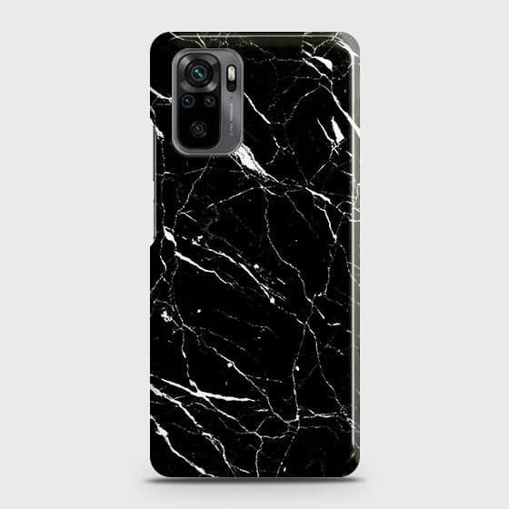 Xiaomi Redmi Note 10 4G Cover - Trendy Black Marble Printed Hard Case with Life Time Colors Guarantee